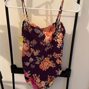Maaji Floral One Piece Swimsuit - Purple and Orange